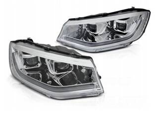 LED světlomety chrom DRL žárovky pro VW Caddy 20-