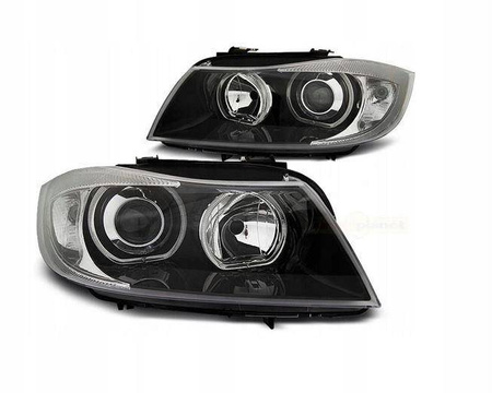 Světla BMW E90 E91 05-11 led kroužky černá H7/H7 DEPO