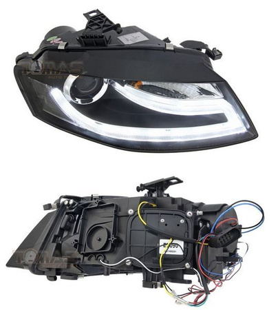 Audi A4 B8 TRU DRL světlomety ČERNÁ